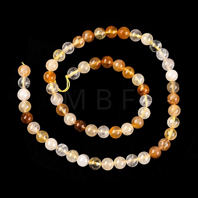 Natural Yellow Hematoid Quartz Round Beads Strands G-F266-09-6mm-1