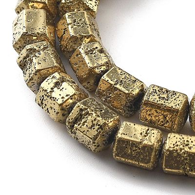 Electroplated Natural Lava Rock Beads Strands G-A251-A01-01C-1