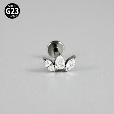 G23 Titanium Micro Pave Cubic Zirconia Cartilage Earrings WG0CACB-05-1