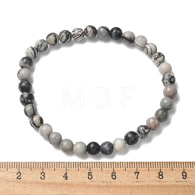 Natural Netstone Bead Stretch Bracelets BJEW-K212-A-021-1