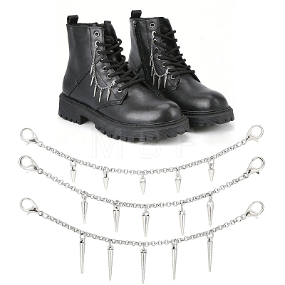 3 Sets 3 Styles 304 Stainless Steel Boot Strap Chains HJEW-SP0001-71-1