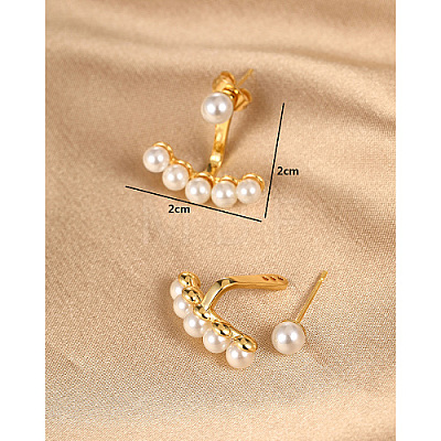 Real 18K Gold Plated Alloy Stud Earrings EE2751-2-1