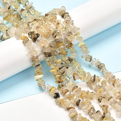 Natural Rutilated Quartz Beads Strands G-G031-03-1