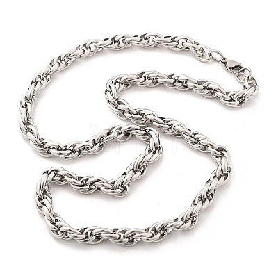 304 Stainless Steel Rope Chain Necklaces for Women Men NJEW-A033-04A-P-1