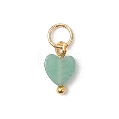 Natural Mixed Gemstone Heart Charms X-PALLOY-JF04905-01-1