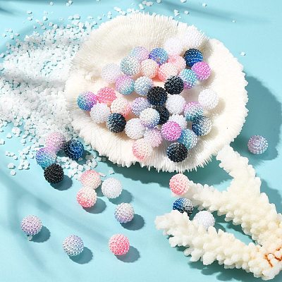 50Pcs 5 Colors Imitation Pearl Acrylic Beads OACR-FS0001-04-1