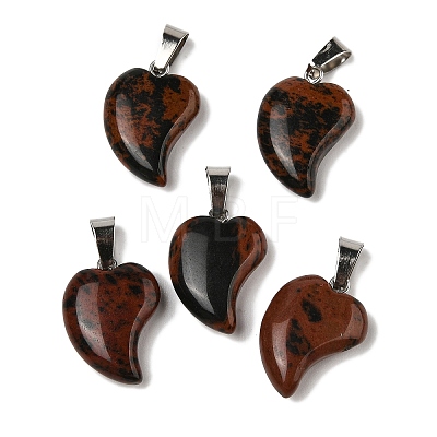 Natural Mahogany Obsidian Pendants G-B127-11P-01-1