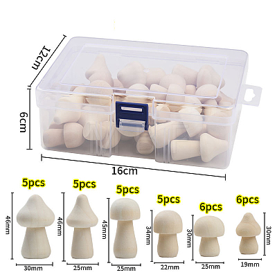 32Pcs Unfinished Wood WOOD-H106-28-1