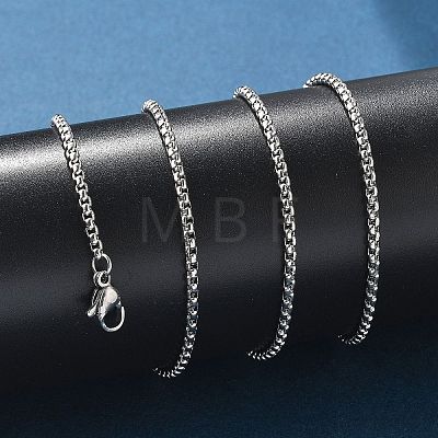 Non-Tarnish 304 Stainless Steel Rolo Chain Necklaces NJEW-L047-02B-P-1