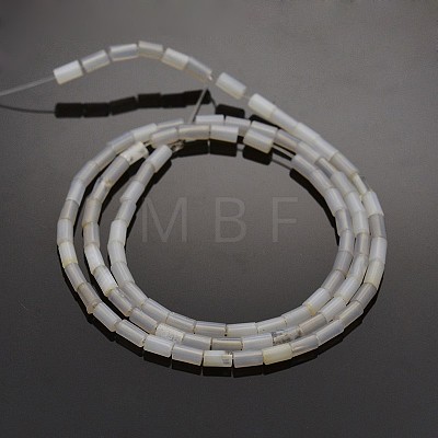 Column Natural Grey Agate Beads Strands G-N0153-52-1