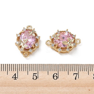 Brass Micro Pave Cubic Zirconia Connector Charms KK-P355-12G-03-1