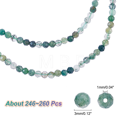  2 Strands Natural Moss Agate Beads Strands G-NB0004-12-1
