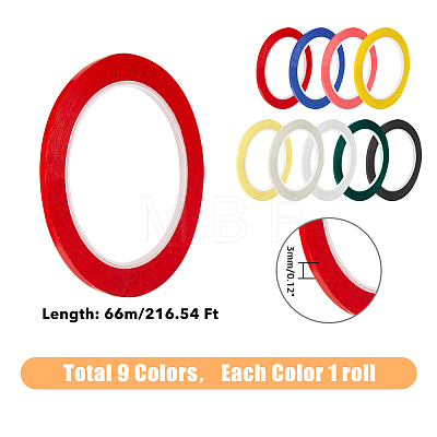 9 Rolls 9 Colors PET Adhesive Tapes DIY-FH0005-01-1