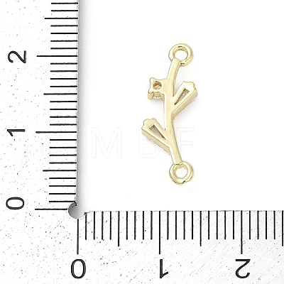 Brass Clear Cubic Zirconia Connector Charms KK-Z094-06G-02-1