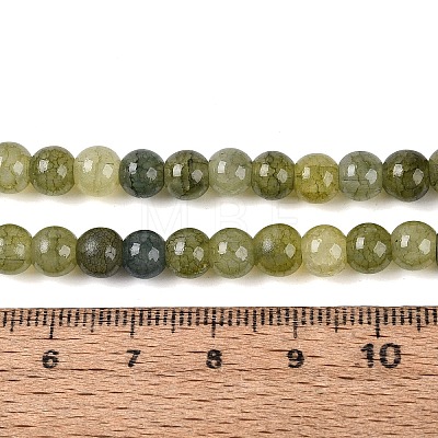 Ombre Effect Dyed Crackle Glass Beads Strands GLAA-Q106-01A-B02-1