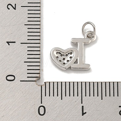 Rack Plating Brass Micro Pave Clear Cubic Zirconia Charms KK-U030-22P-1