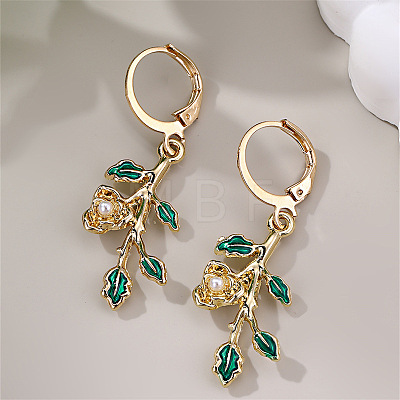 Alloy Enamel Hoop Dangle Earrings for Women WG9295C-06-1