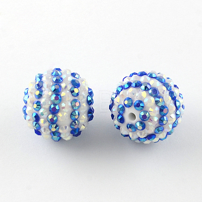 AB-Color Resin Rhinestone Round Beads RESI-S313-18x20-08-1