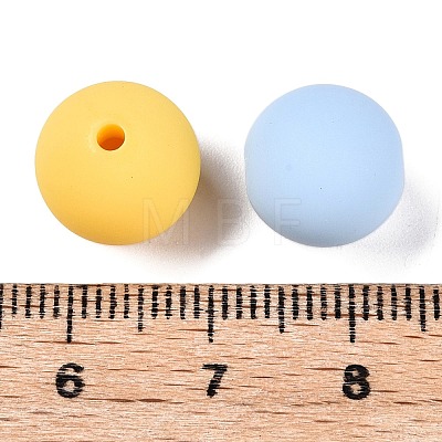 Rubberized Style Imitated Silicone Acrylic Beads MACR-T048-01B-11-1