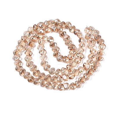Electroplate Transparent Glass Beads Strands EGLA-Q133-01A-01-1