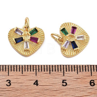 Rack Plating Brass Micro Pave Cubic Zirconia Charms KK-Z071-42G-1