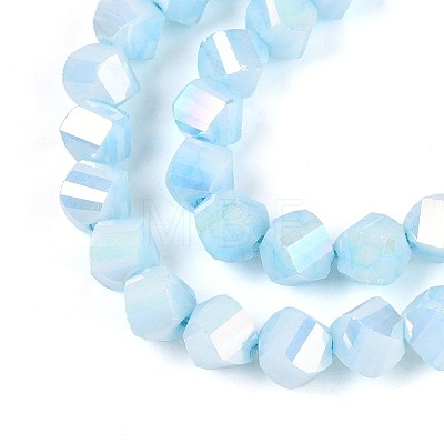 Anti-Tarnish Electroplate Glass Beads Strands GLAA-T025-6mm-14C-1