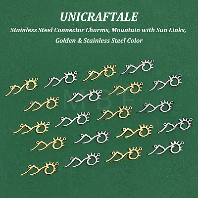 Unicraftale 20Pcs 2 Colors 304 Stainless Steel Connector Charms STAS-UN0043-14-1