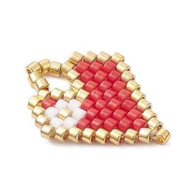 Beaded Heart Charms PALLOY-MZ01147-01-1