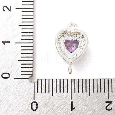 Brass Pave Cubic Zirconia Connector Charms KK-Z072-06S-07-1