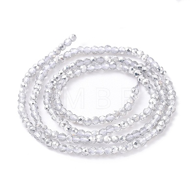 Transparent Electroplate Glass Beads Strands GLAA-H021-01A-HP06-1