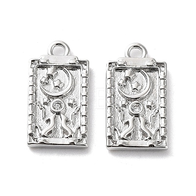 Rack Plating Brass Micro Pave Cubic Zirconia Pendants KK-K333-91P-1