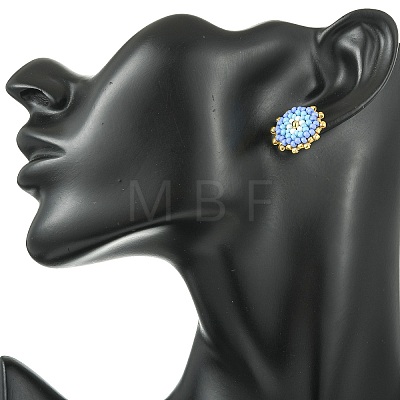 Glass Seed Bead Stud Earrings EJEW-MZ00741-1