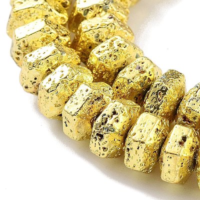 Electroplated Natural Lava Rock Beads Strands G-H303-A03-G-1