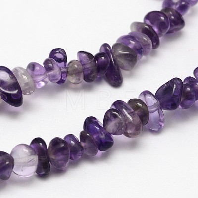 Chips Natural Amethyst Beads Strands X-G-N0164-62-1