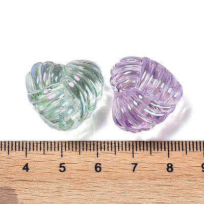 UV Plating Iridescent Acrylic Beads OACR-B021-05-1