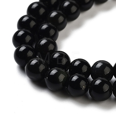 Natural Obsidian Bead Strands X-G-R173-6mm-02-1