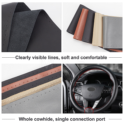 DIY Hand Sewing Genuine Leather Steering Wheel Cover AJEW-WH0189-32-1