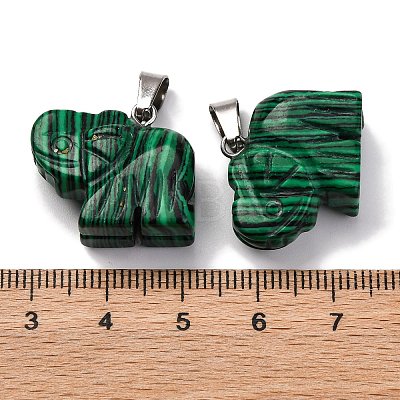 Synthetic Malachite Pendants G-B127-05P-01-1