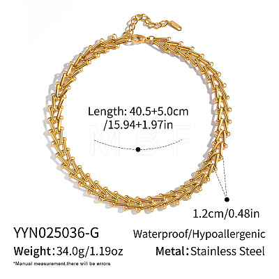 Vintage Style 304 Stainless Steel Triangle V Shaped Link Chain Necklaces for Women JI3504-1-1