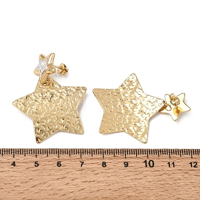304 Stainless Steel Rhinestone Stud Earrings SA-CBAF6AD-24G-1