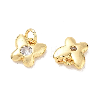 Brass Micro Pave Cubic Zirconia Charms KK-E797-01B-G-1
