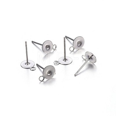 304 Stainless Steel Stud Earring Findings STAS-P210-43P-1