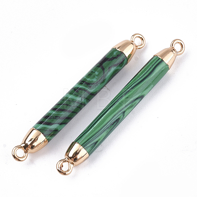 Electroplate Synthetic Malachite Links connectors G-S344-73B-1