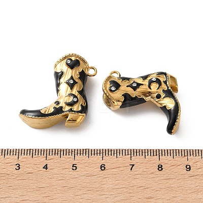 304 Stainless Steel Enamel Rhjinestone Pendants SA-L002-21G-01-1