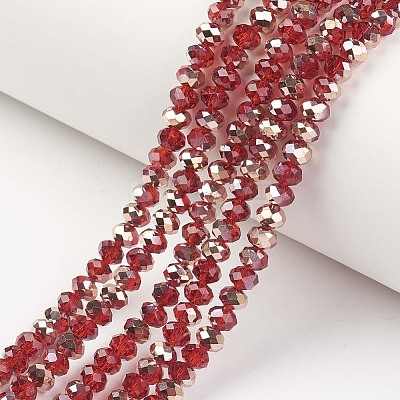 Electroplate Transparent Glass Beads Strands EGLA-A034-T6mm-N12-1