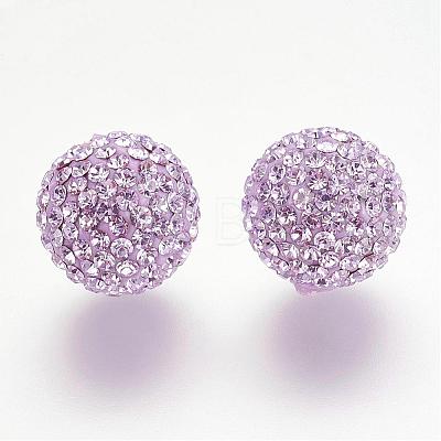 Half Drilled Czech Crystal Rhinestone Pave Disco Ball Beads RB-A059-H12mm-PP9-371-1
