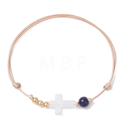 Acrylic & Glass Beaded Bracelets BJEW-JB12757-1