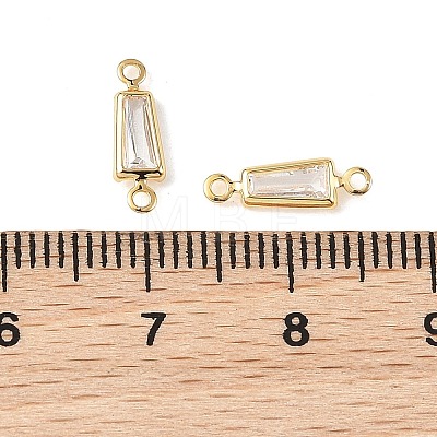 SHEGRACE Brass Pave Cubic Zirconia Trapezoid Connector Charms XGRQ2O049-444A-G-1