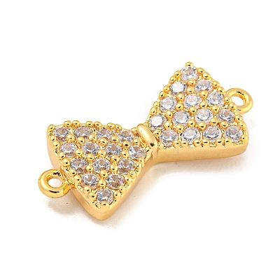 Brass Micro Pave Clear Cubic Zirconia Connector Charms KK-P275-36B-G-1