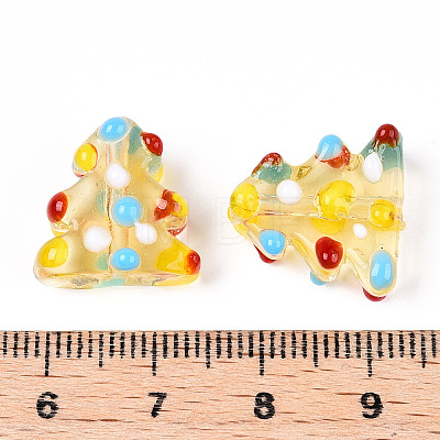 Christmas Theme Handmade Lampwork Bumpy Beads LAMP-G142-06B-1